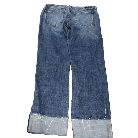 KUT From The Kloth Catherine Boyfriend Jeans Size 6 Dark Wash Distressed Cuffed - Picture 9 of 9